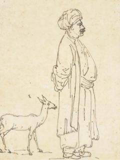 Baron Dominique-Vivant Denon - Caricature de Julie, femme de chambre de Mademoiselle d\'Houchin;  et Une jeune femme marchant