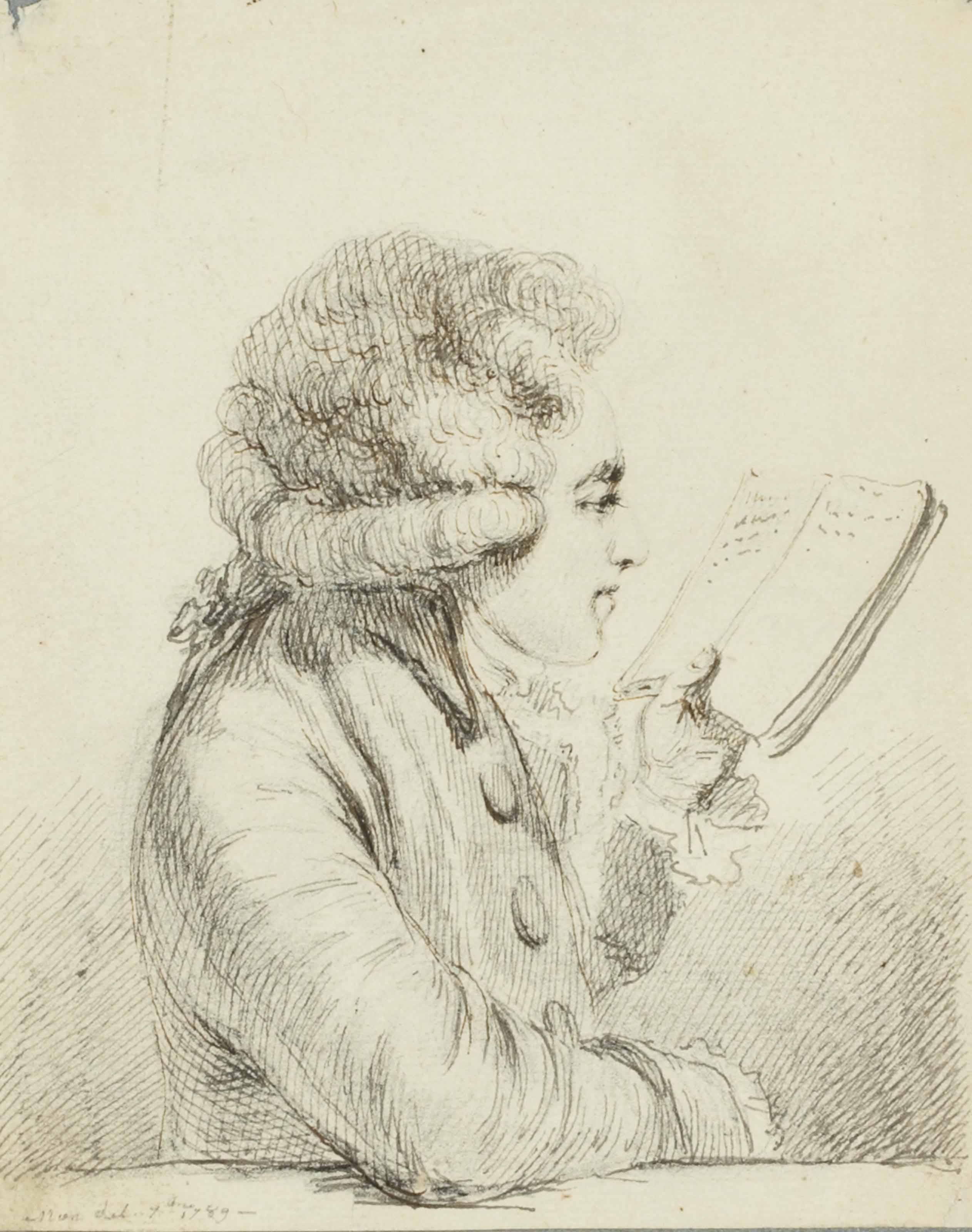 Baron Dominique Vivant Denon - Portrait d\'homme lisant; et Portrait présumé de Lady Hamilton agenouillée et priant