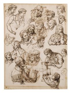 Baron Dominique Vivant-Denon - Recto: Portrait studies Verso: Hand studies