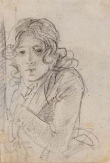 Baron François-Pascal-Simon Gérard - Jeune homme en buste vu de profil vers la gauche (verso); Etude d\'architecture (verso)