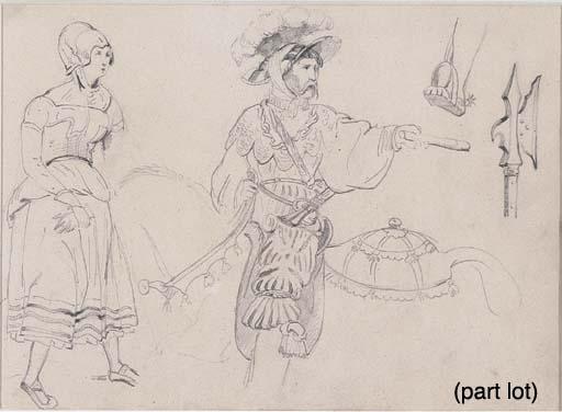 Baron Gustave Wappers - Studies Of Medieval Figures