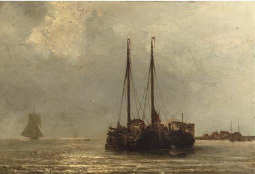 Baron Jacob Eduard van Heemskerck van Beest - Sailing vessels on a calm