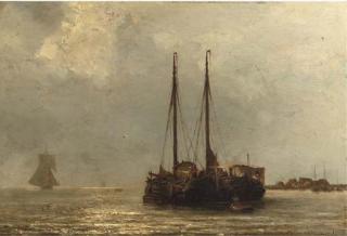 Baron Jacob Eduard van Heemskerck van Beest - Sailing vessels on a calm