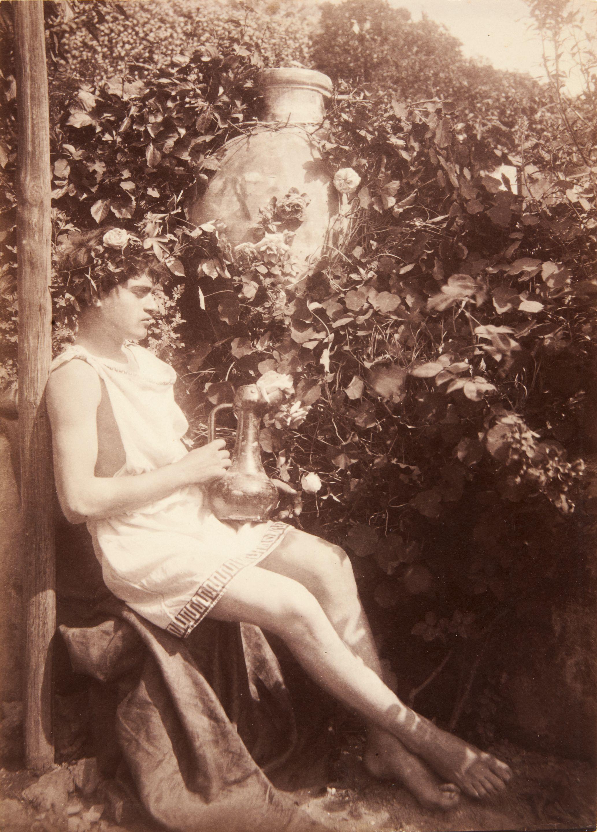 Baron Wilhelm Von Gloeden - Nino Merluzzo Sitting with a Jug