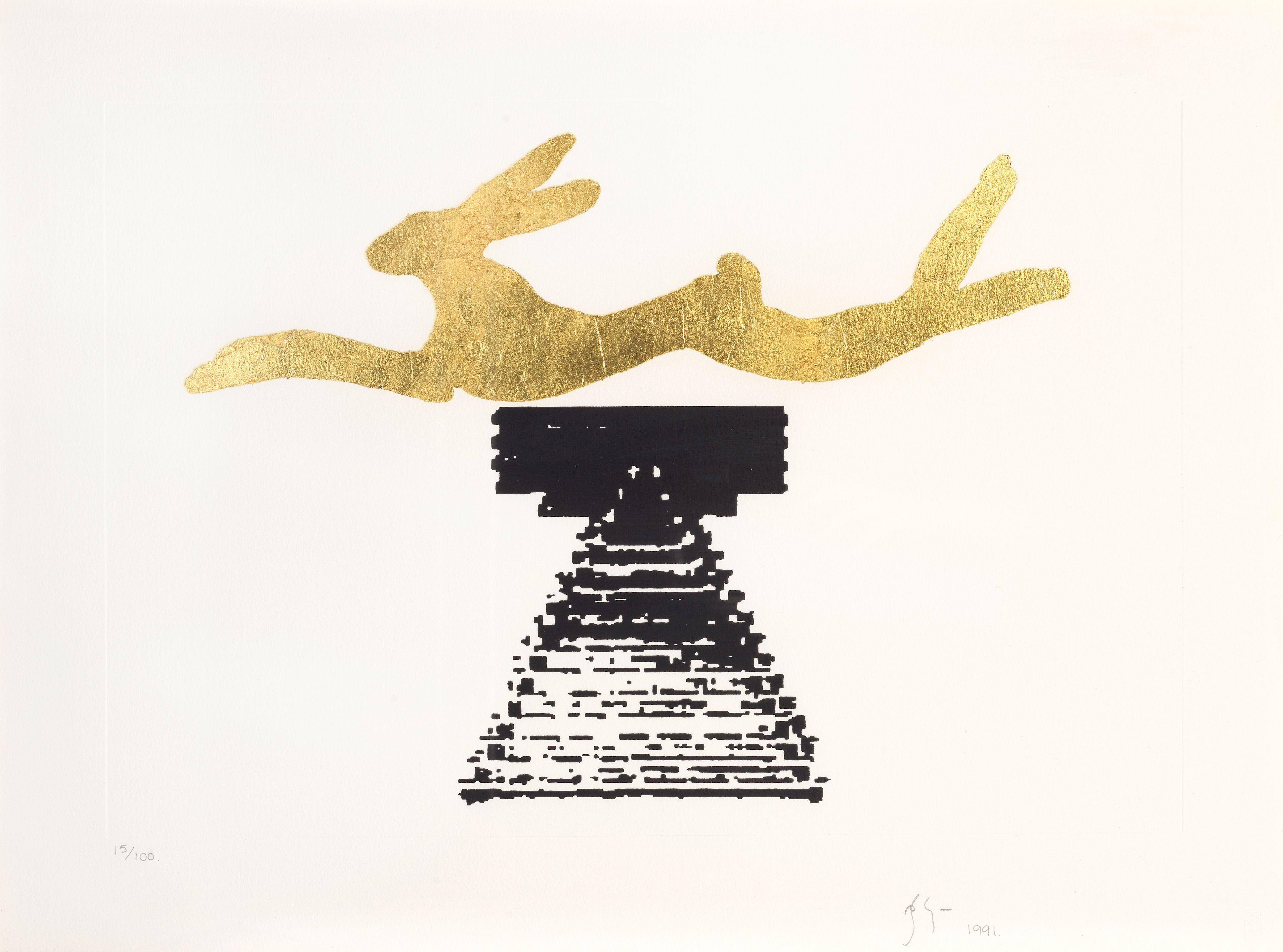 Barry Flanagan, R.A. - Leaping Hare, from Chelsea Arts Club Centenary 1991 Portfolio