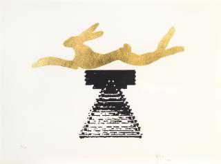 Barry Flanagan, R.A. - Leaping Hare, from Chelsea Arts Club Centenary 1991 Portfolio