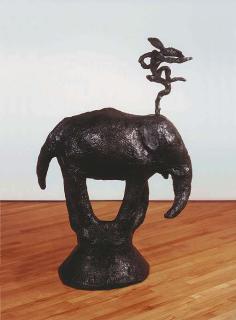 Barry Flanagan - Elephant With Tusks And Nijinski Hare
