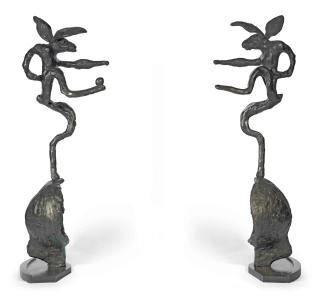 Barry Flanagan - Nijinski Hare On Globe Form, Mirrored