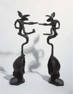 Barry Flanagan - Nijinski Hares on globe form