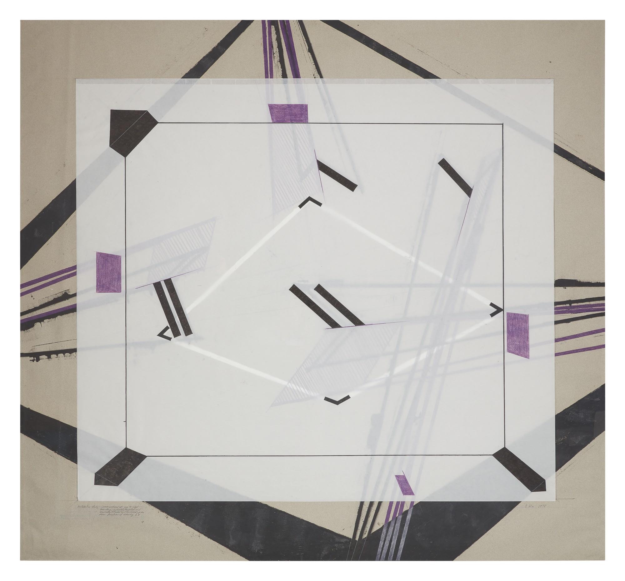 Barry Le Va - Installation Study - Corner Sections (Of One 4-Sided Boundary) Separately Projected (And Partially Blocked And Omitted) From Four Positions Of Viewing #8