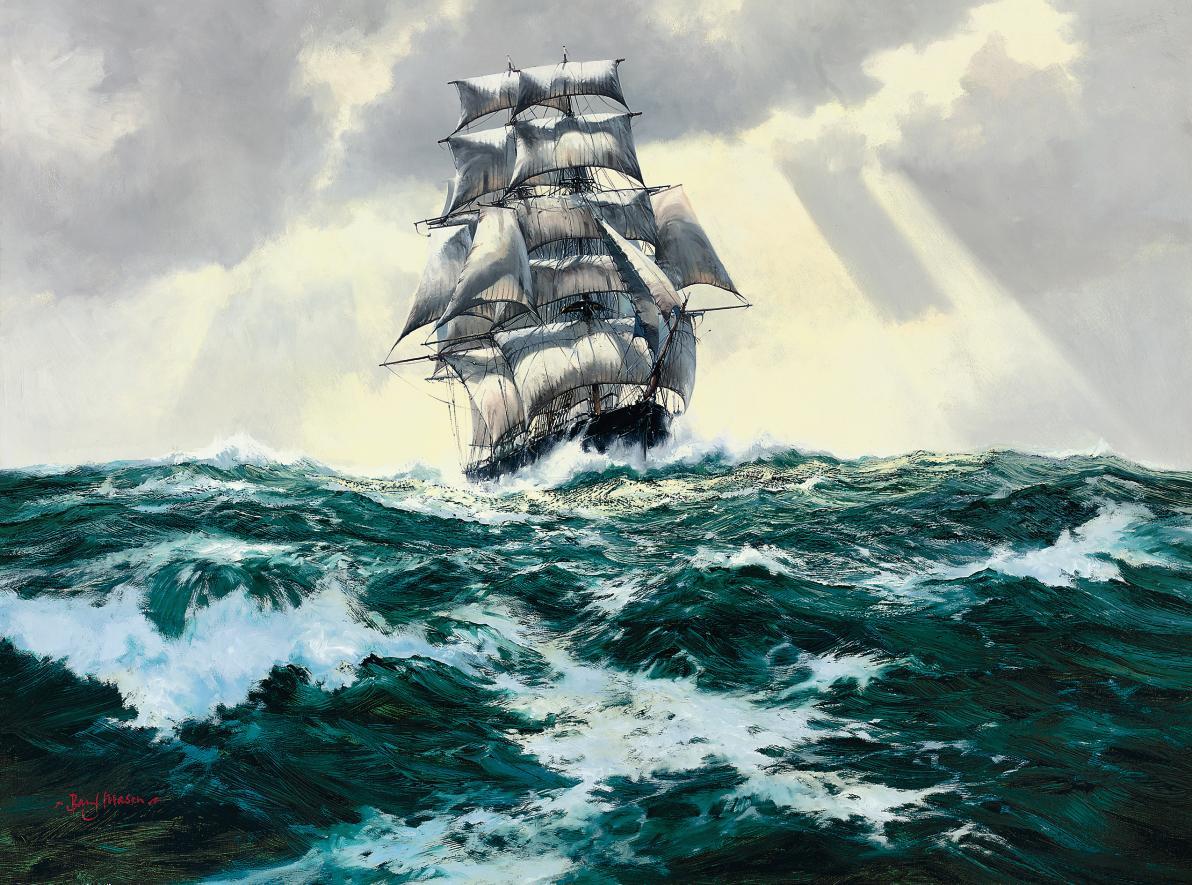 Barry Mason - The extreme clipper Leander bowling along in the trade winds