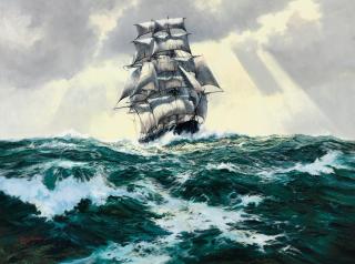 Barry Mason - The extreme clipper Leander bowling along in the trade winds