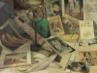 Bart Peizel - A trompe l\'oeuil with books and illustrations