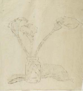 Bart Van Der Leck - Arums in a glass jar - a sketch