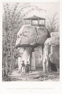 Barthé lemy Lauvergne - \'Couvent de la Guia à Macao\' hand-coloured aquatint by Himely after Barthélemy Lauvergne, c.1830