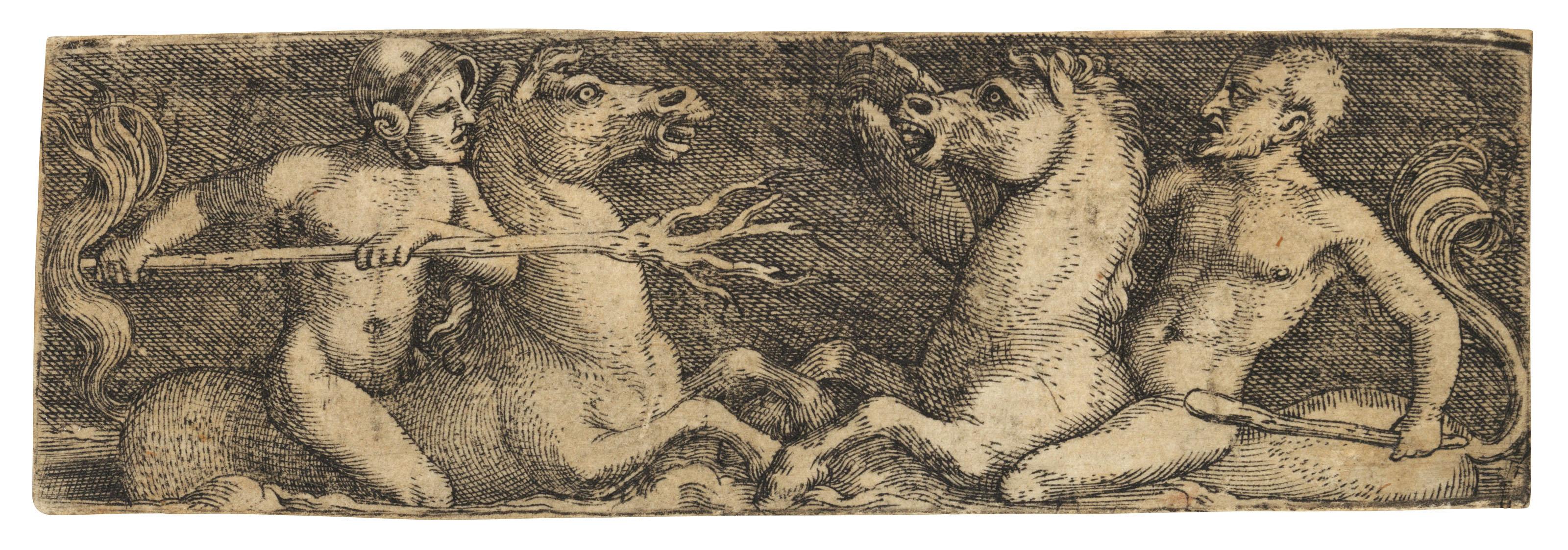 Barthel Beham - Two fighting Tritons