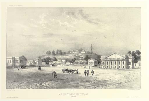 Barthélemy Lauvergne - Vue de Sincapour; Environs de Sincapour; Vue Prise Á Sincapour; And Vue de Temple Protestant À Sincapour, By And After B. Lauvergne