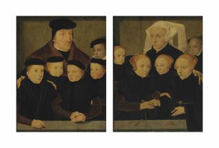 Bartholomäus Bruyn II - Father And Sons; And Mother And Daughters