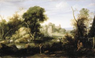 Bartholomeus Breenbergh - A Classical Landscape With Mercury And Argos