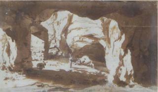 Bartholomeus Breenbergh - A grotto interior, near Rome