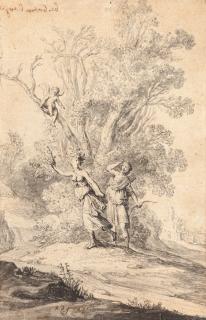 Bartholomeus Breenbergh - Landschaft mit Apoll und Daphne