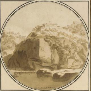 Bartholomeus Breenbergh - Paysage rocheux avec une villa sur une falaise