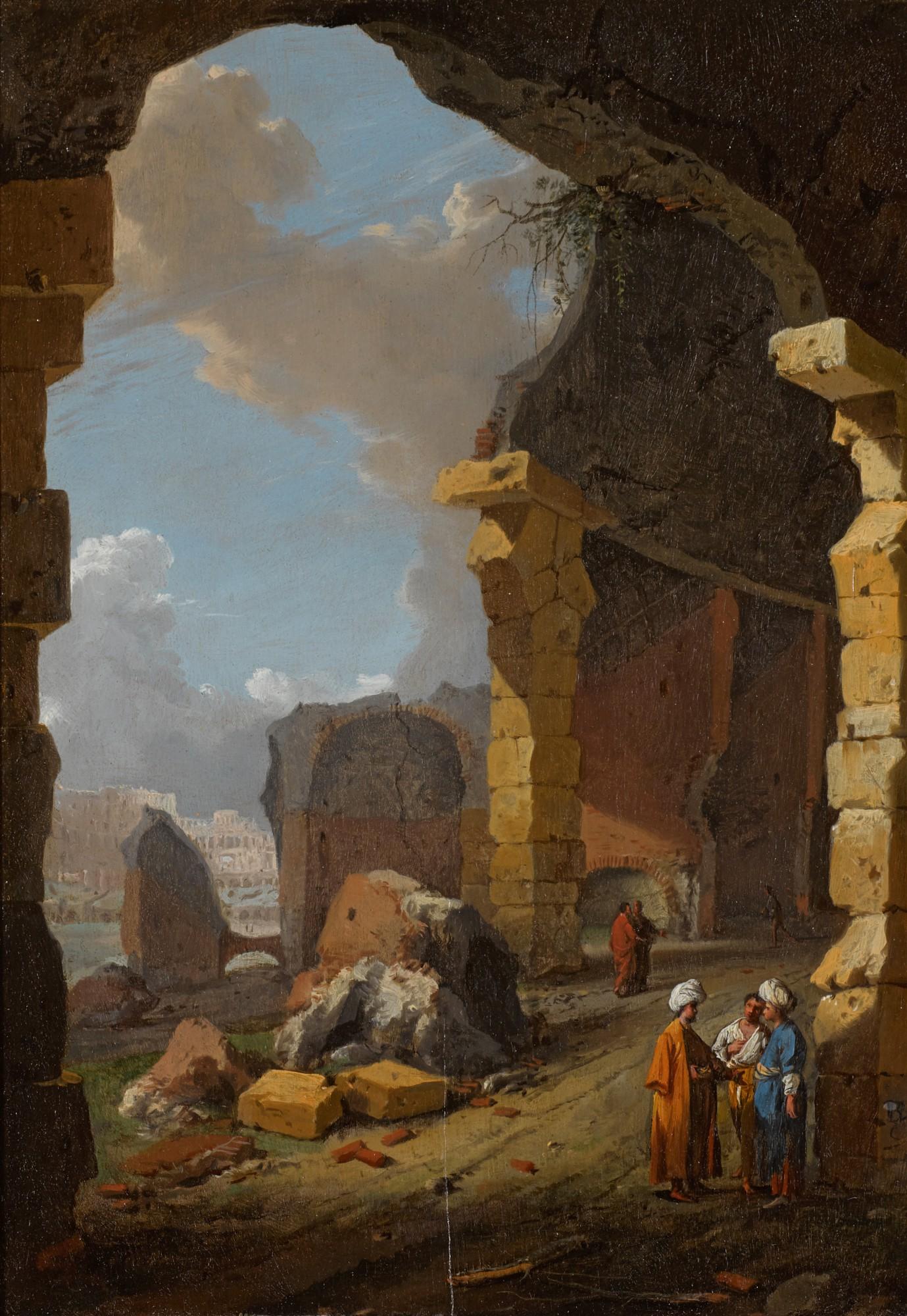 Bartholomeus Breenbergh - Roman Ruins With Turbaned Figures