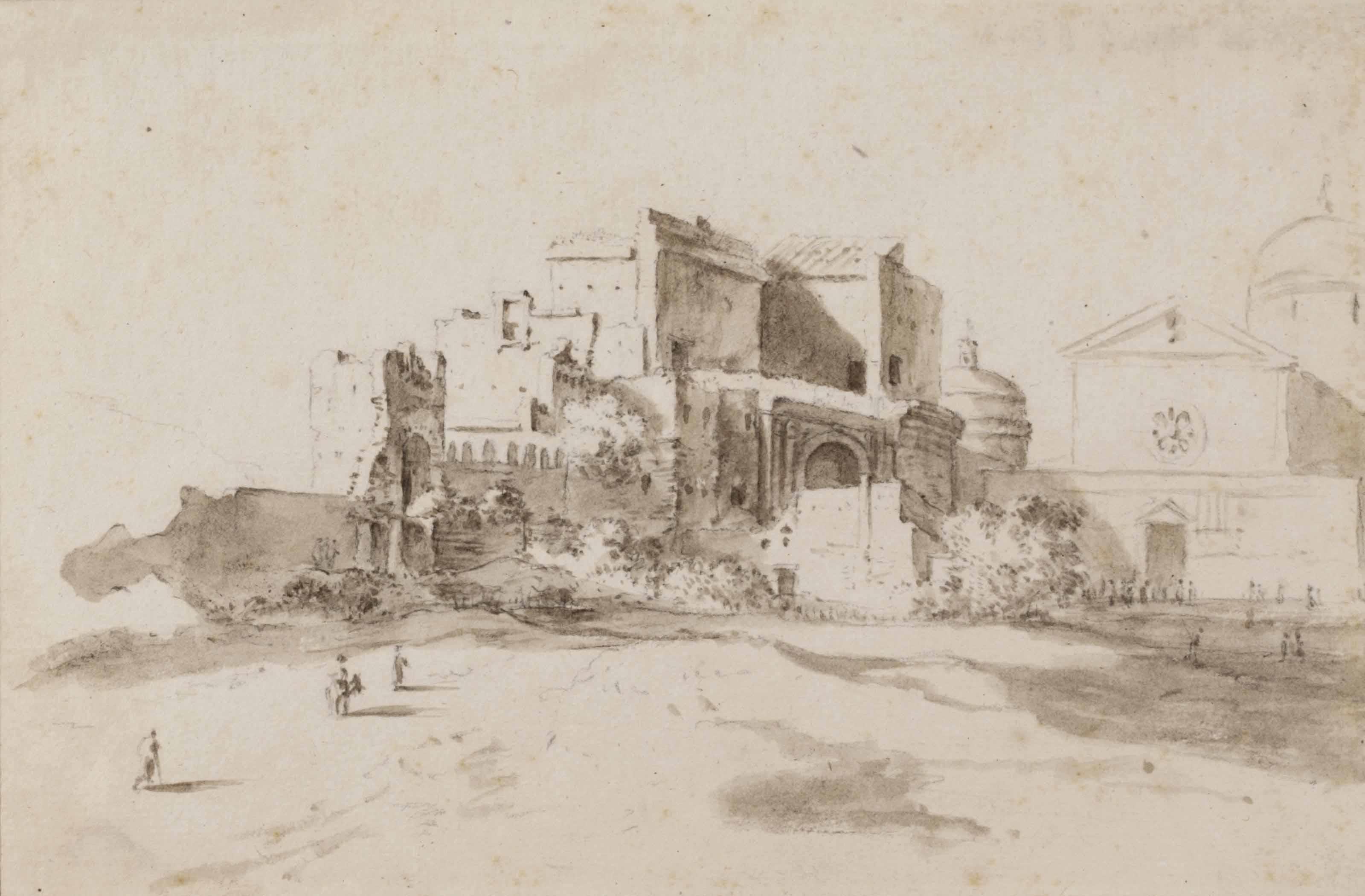 Bartholomeus Breenbergh - The Piazza del Popolo, Rome