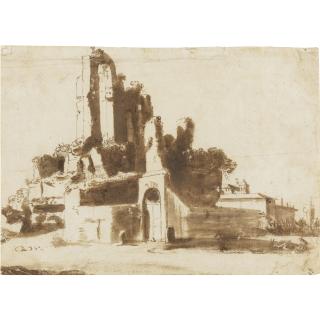 Bartholomeus Breenbergh - The Ruins Of The Nymphaeum In Rome (\'Trofeo Di Mario\')