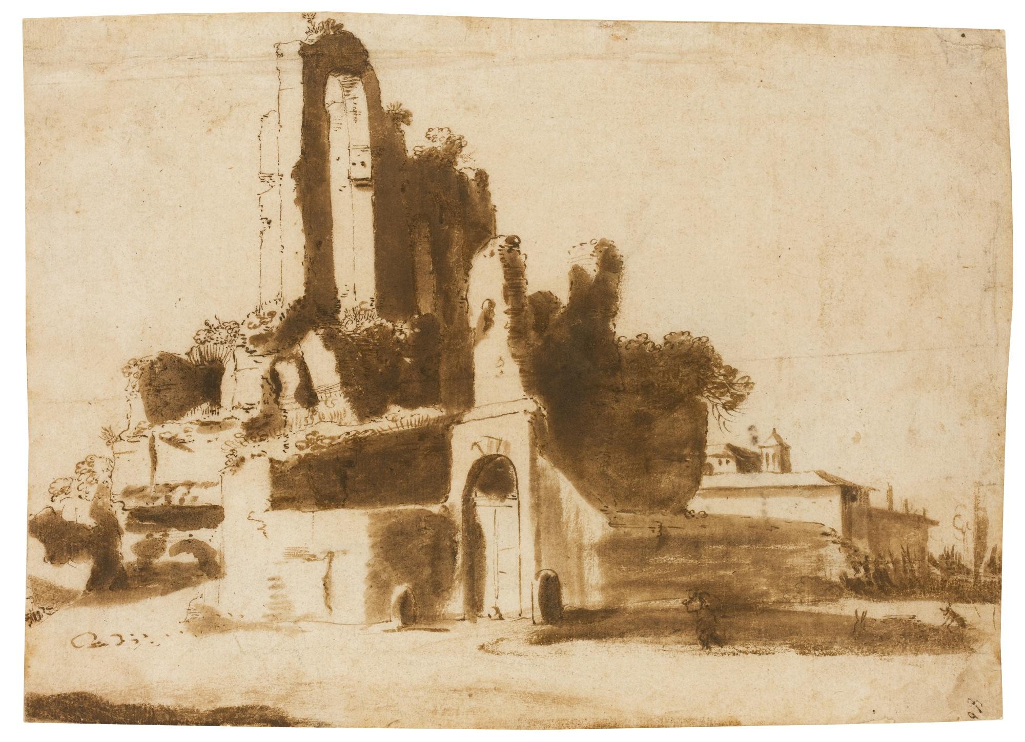 Bartholomeus Breenbergh - The Ruins Of The Nyphaeum In Rome (\'Trofeo Di Mario\')