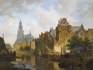 Bartholomeus Johannes Van Hove - Dutch a Capriccio View Of The Hofvijver, The Hague
