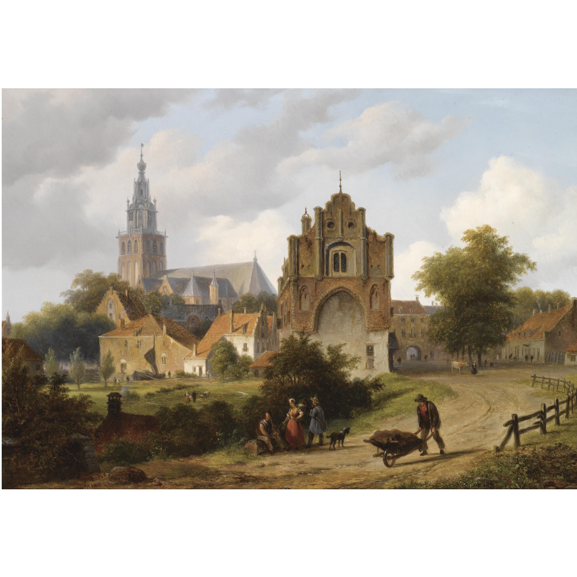Bartholomeus Johannes Van Hove - Dutch a View Of Nijmegen With The St. Stevenskerk And The Waag