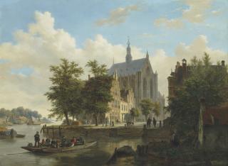 Bartholomeus Johannes Van Hove - Ferry Crossing in Haarlem