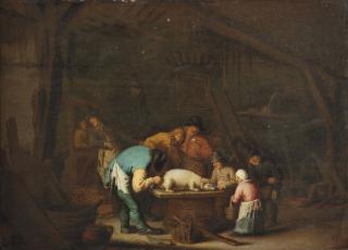 Bartholomeus Molenaer - \'Veel geschreeuw, maar weinig wol\' ; \'Great cry and little wool\'