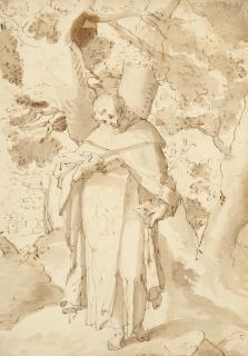 Bartholomeus Spranger - Saint Dominique lisant dans un paysage