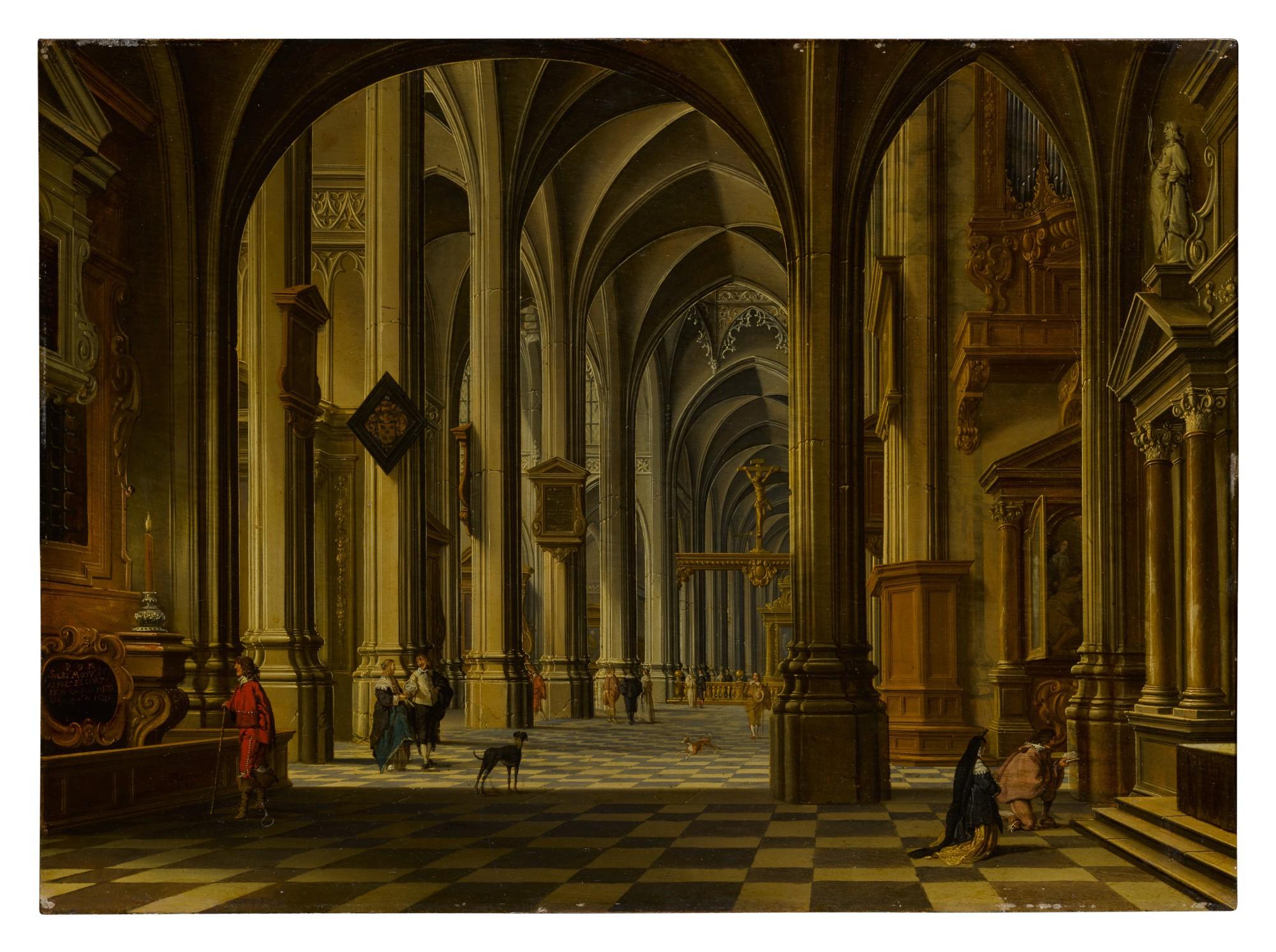 Bartholomeus van Bassen - Interior of an imaginary gothic church with classical motifs