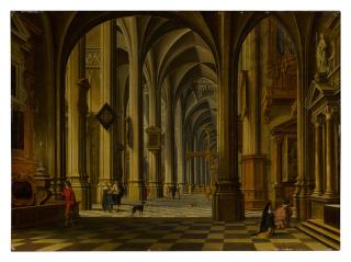 Bartholomeus van Bassen - Interior of an imaginary gothic church with classical motifs
