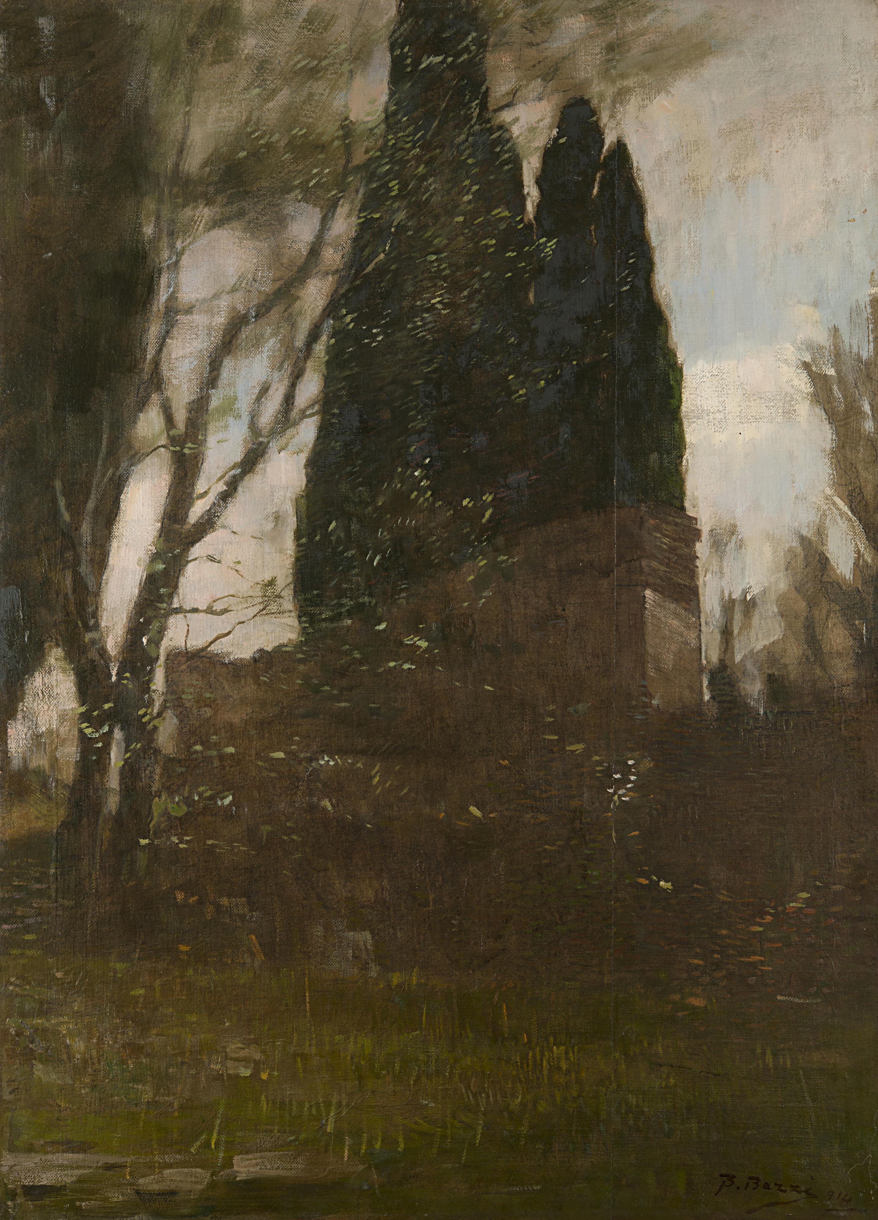 Bartolomeo Bezzi - Cipressi e ruderi