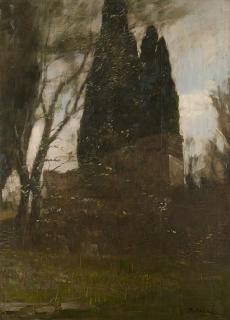 Bartolomeo Bezzi - Cipressi e ruderi