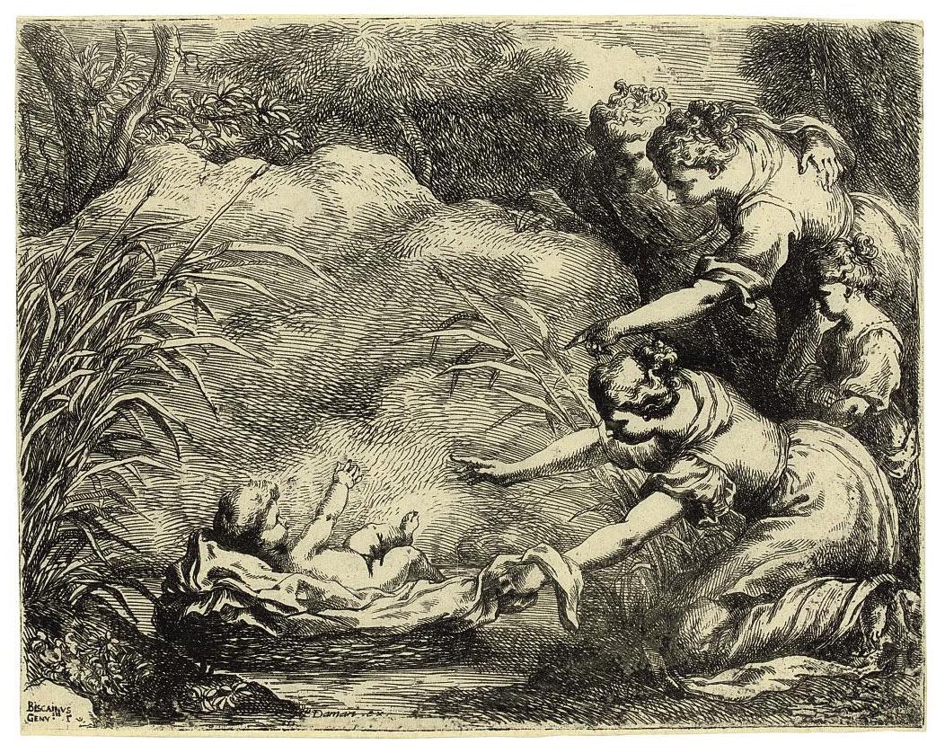 Bartolomeo Biscaino - Moses rescued from the Nile (Bartsch 2)