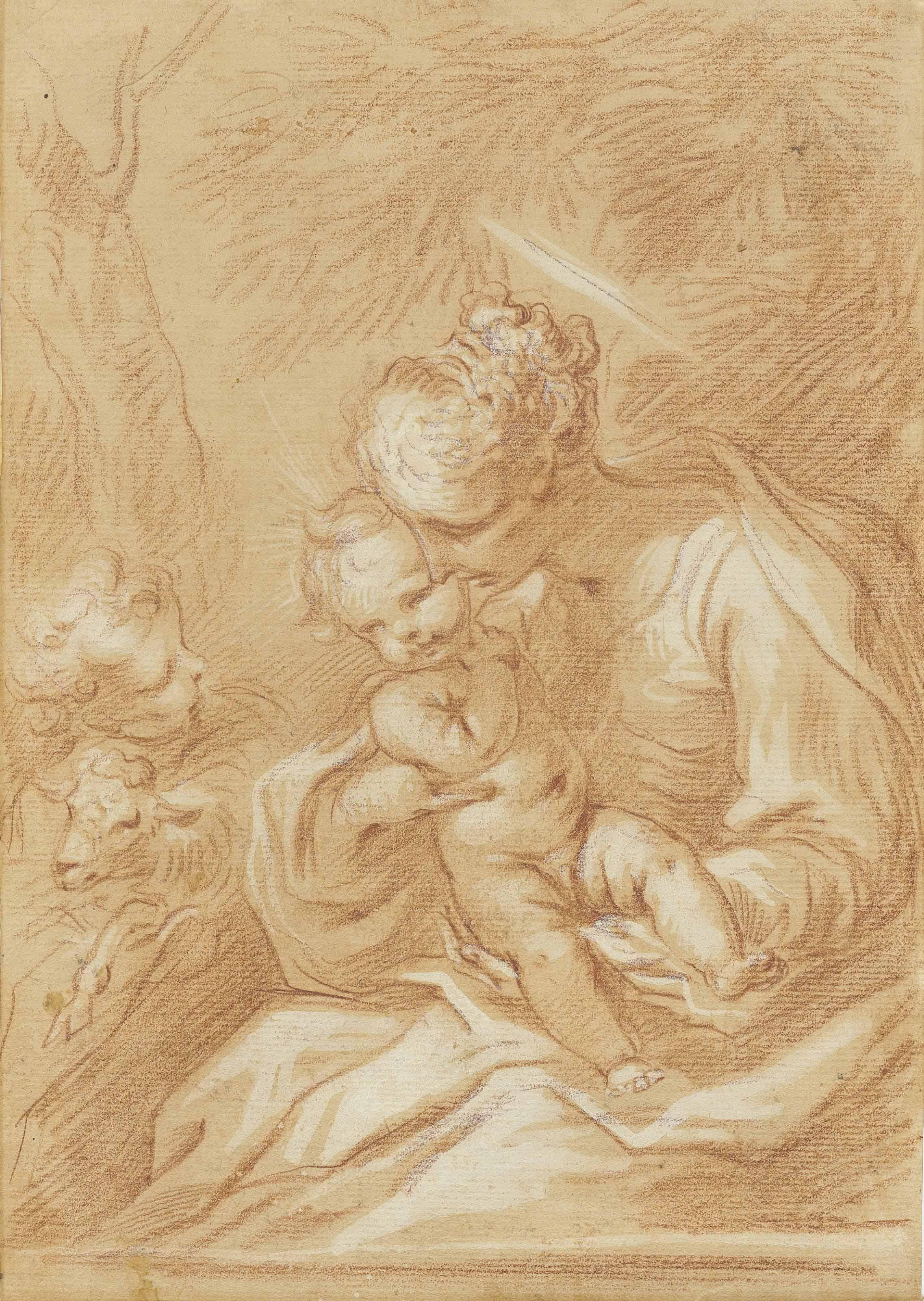 Bartolomeo Biscaino - The Virgin And Child With The Infant Saint John The Baptist