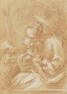 Bartolomeo Biscaino - The Virgin And Child With The Infant Saint John The Baptist