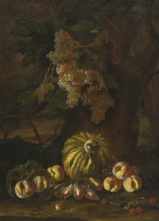 Bartolomeo Castelli The Younger - Still Life With Melon, Apples, Figs And Grapes