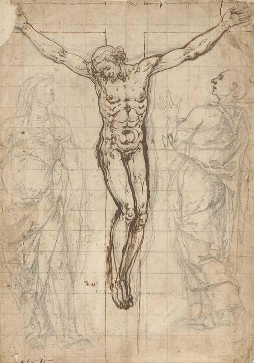 Bartolomeo Cesi - Le Christ en croix avec la Vierge et Saint Jean