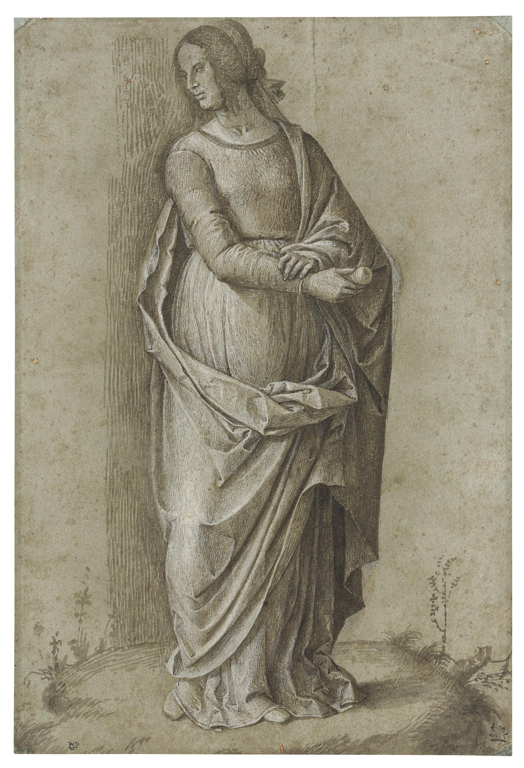 Bartolomeo Cincani, Il Montagna - A woman standing on a grassy knoll, holding a fruit