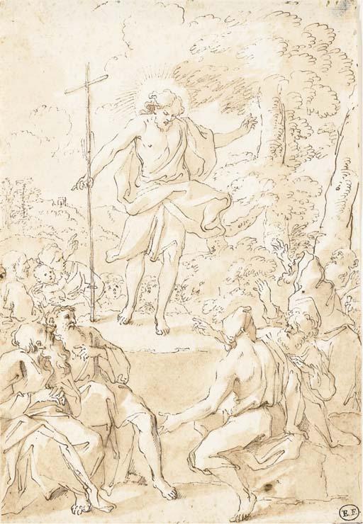 Bartolomeo Guidobono - Saint Jean-Baptiste prêchant dans un paysage