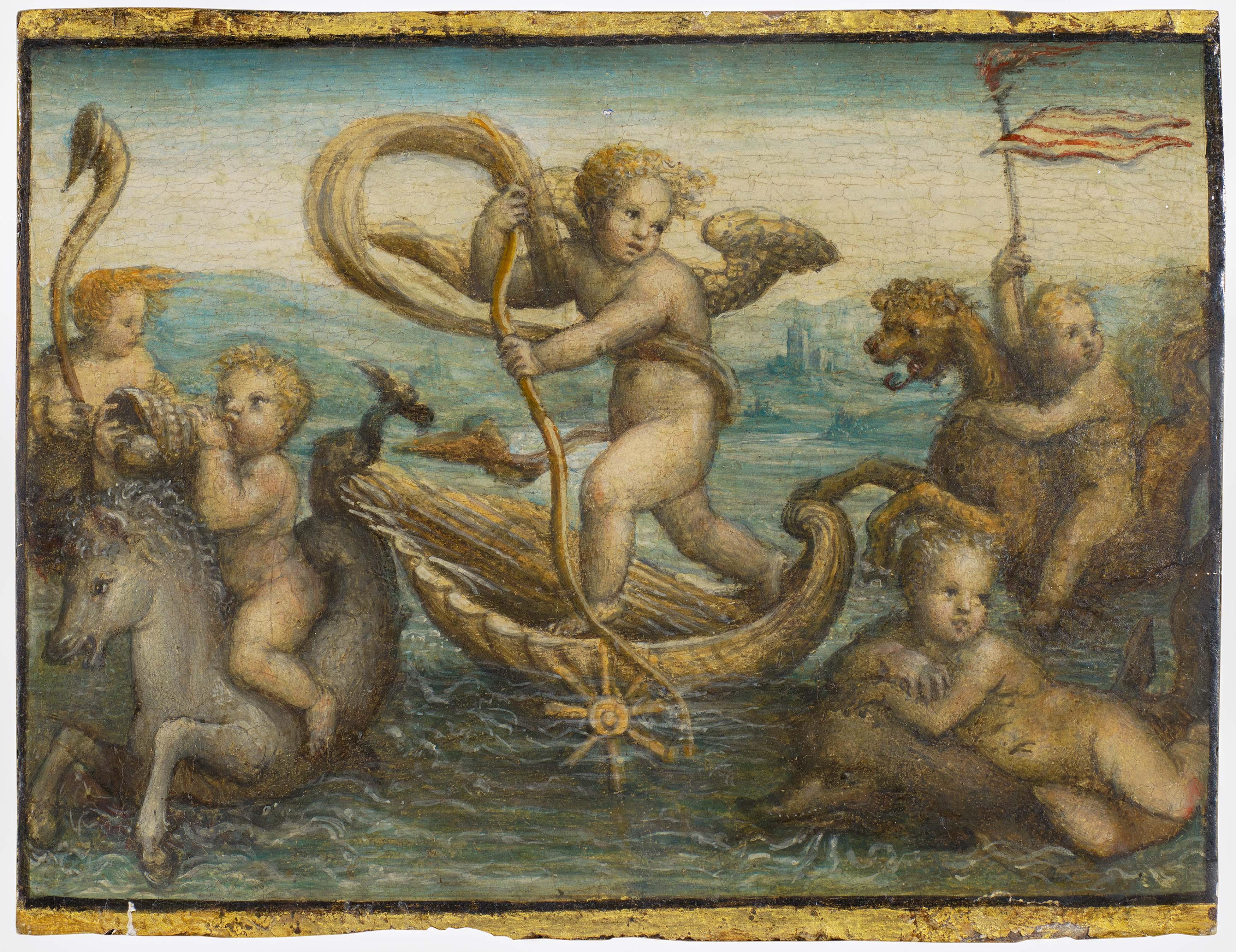 Bartolomeo Neroni - Cupid auf einem muschelförmigen Wagen