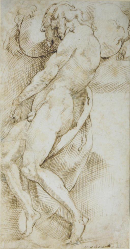 Bartolomeo Passarotti - A nude man carrying a boulder