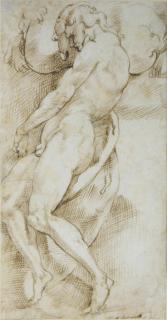 Bartolomeo Passarotti - A nude man carrying a boulder