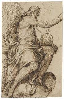 Bartolomeo Passarotti - Christ blessing, seated in the clouds